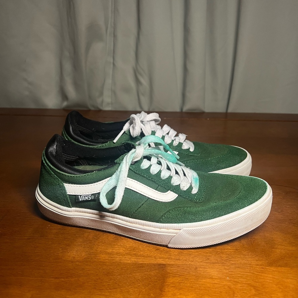 Vans Green and White Men's Sneakers - Picture 4 of 8